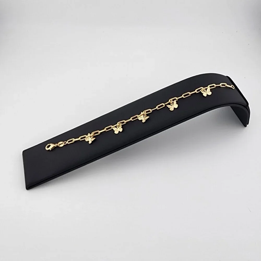 Brand New Brazilan 18k Gold Filled Multi Butterflies Bracelet